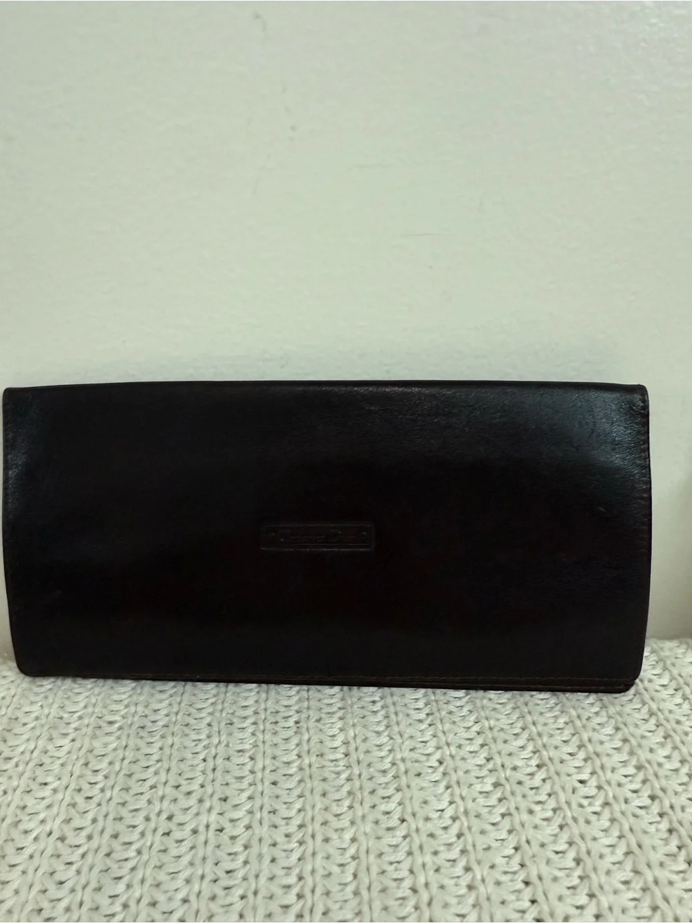 Christian Dior Vintage Classic Chocolate Brown Leather checkbook/ Wallet